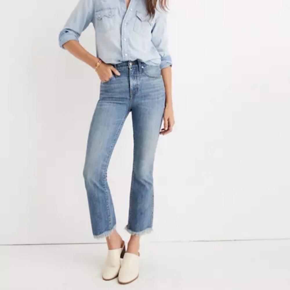 Madewell high rise cali demi boot crop jeans